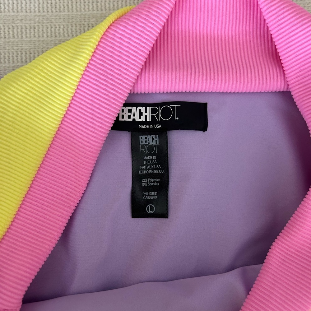 Beach Riot Heidi Ribbed Colorblock High Waisted Bikini Bottom - Picture 3 of 5